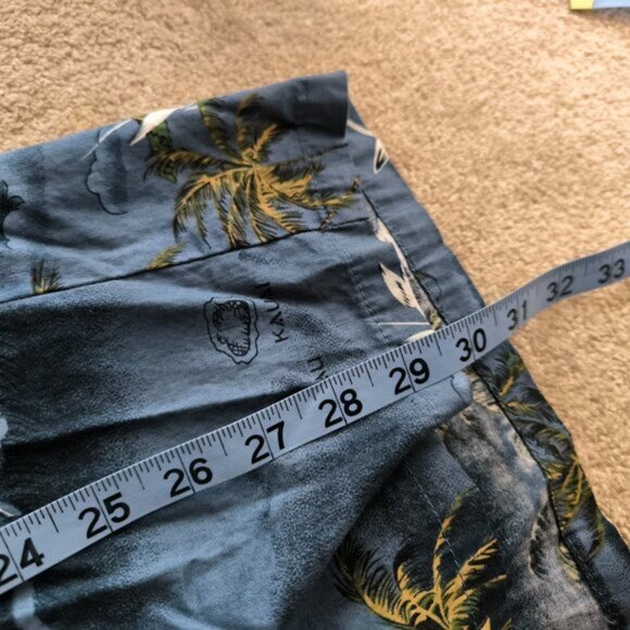 PalmWave Vintage Men's Hawaiian Palm Tree Waves Holiday Resort Aloha Shirt 2XL - Picture 7 of 9